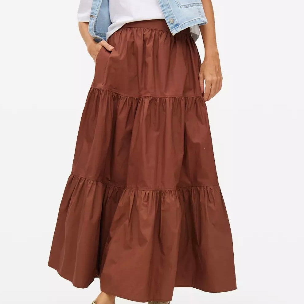 Expresso tiered cotton skirt